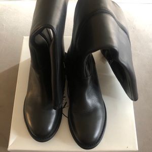 Black leather boots